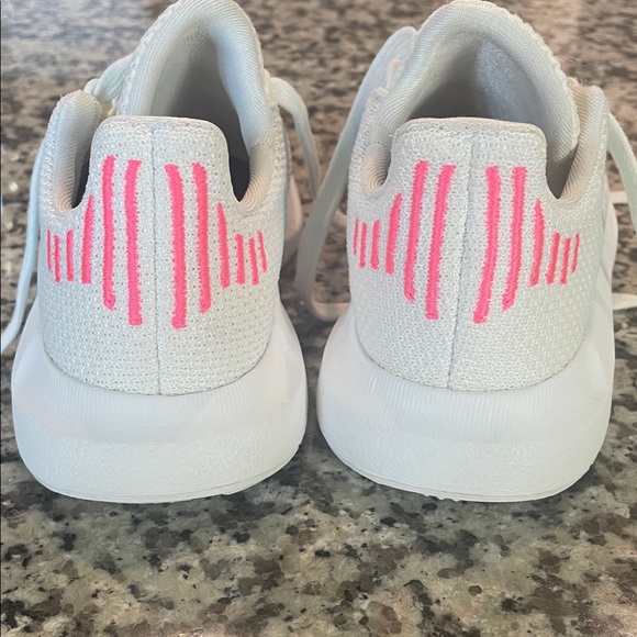 Adidas Kids White and Light Blue Sneakers - Picture 3 of 4